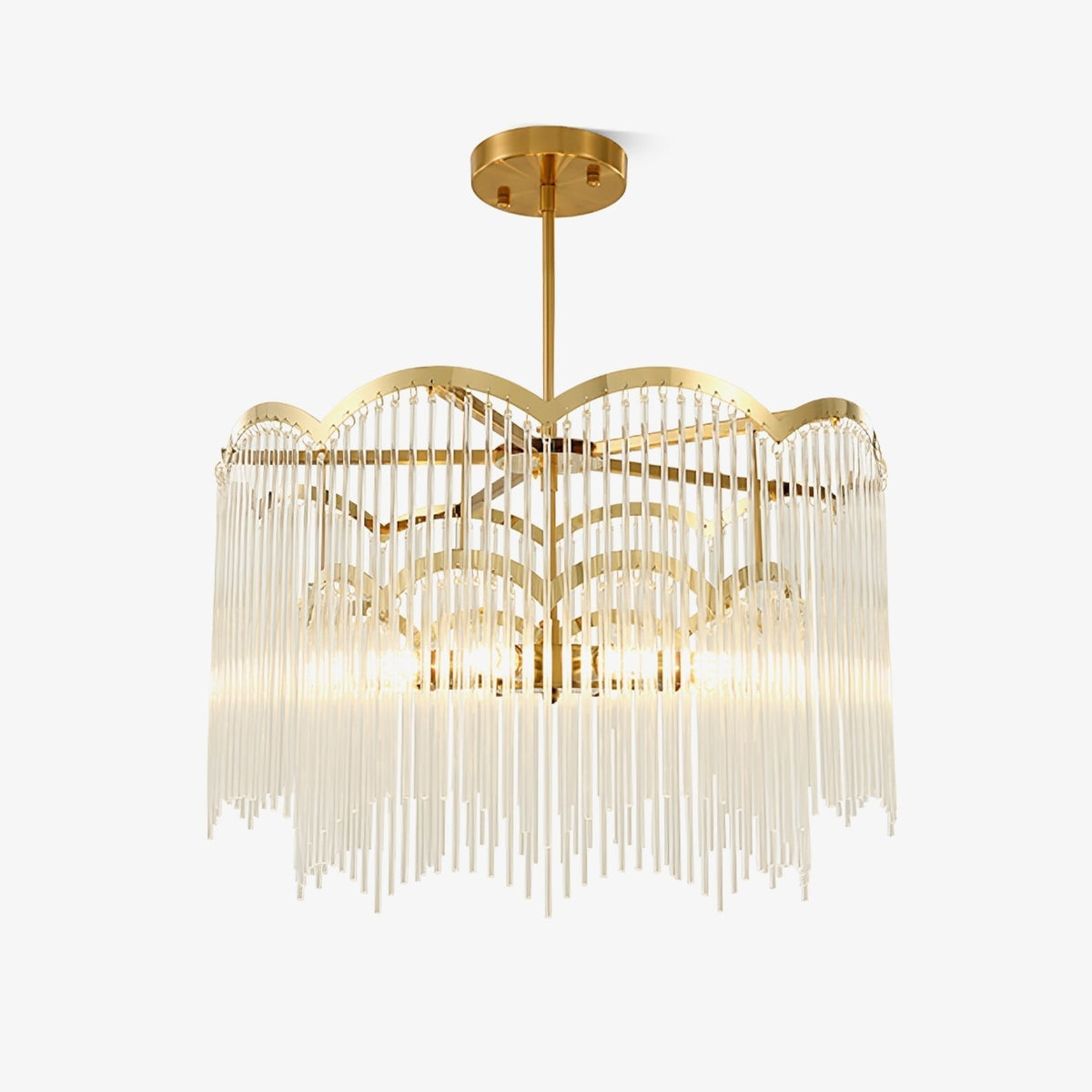 Liorivella candelabru  cu tijă de sticlă în formă de undă