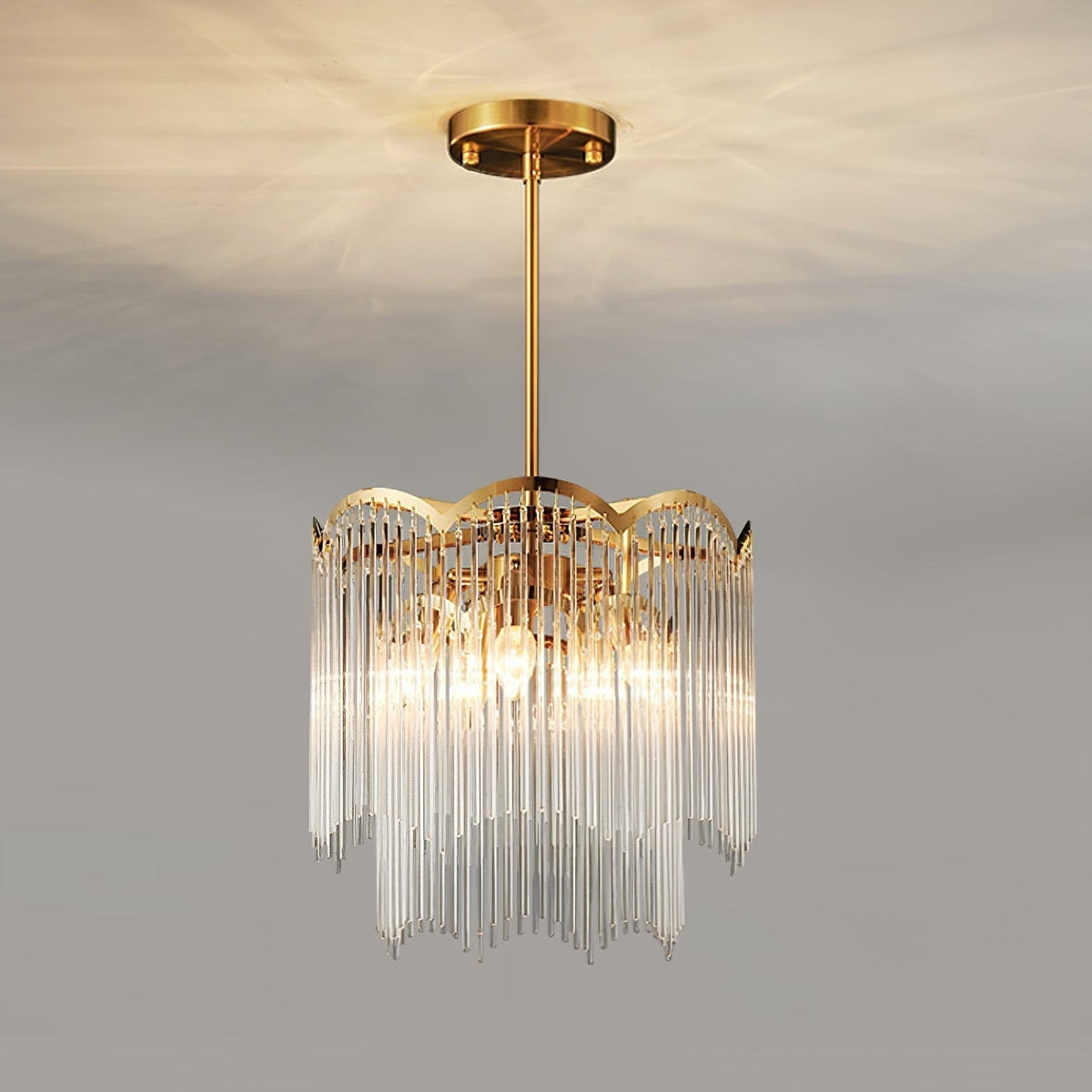 Liorivella candelabru  cu tijă de sticlă în formă de undă