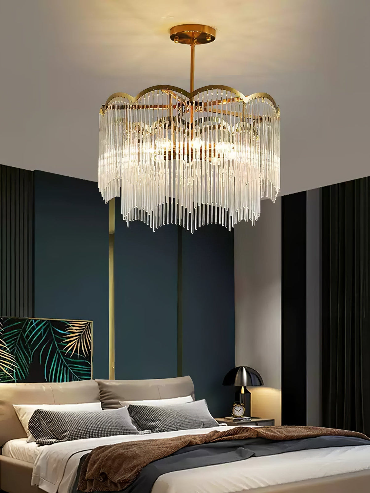 Liorivella candelabru  cu tijă de sticlă în formă de undă