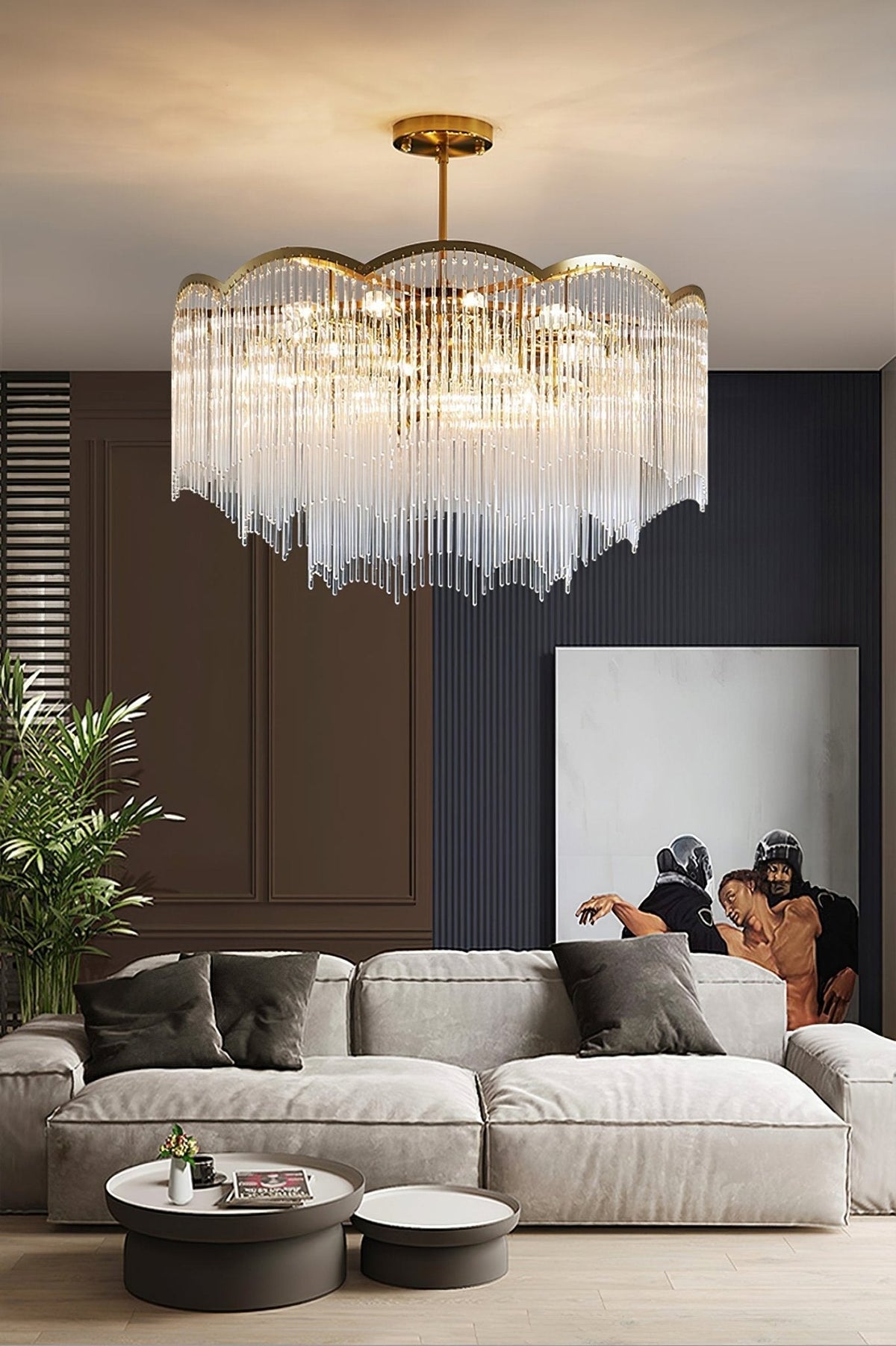 Liorivella candelabru  cu tijă de sticlă în formă de undă