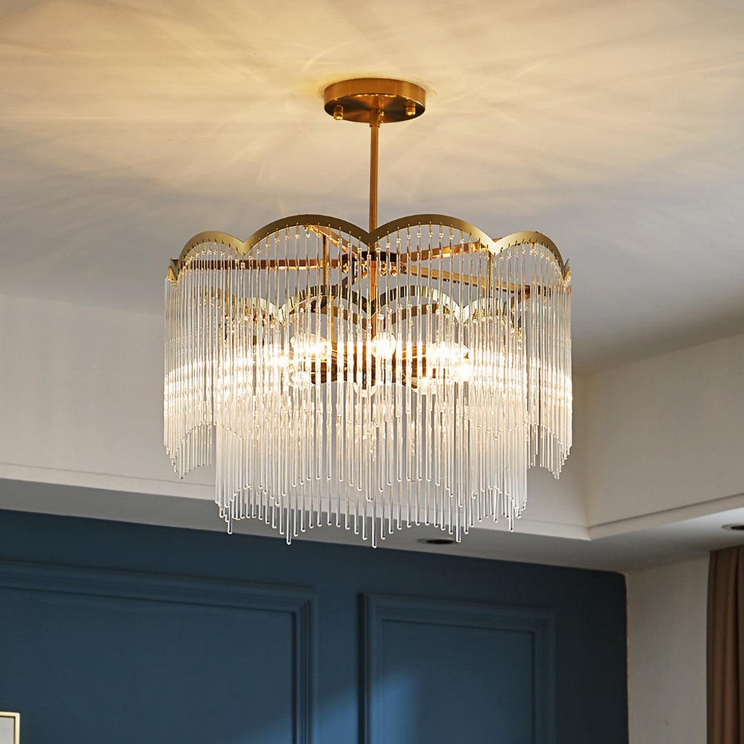 Liorivella candelabru  cu tijă de sticlă în formă de undă