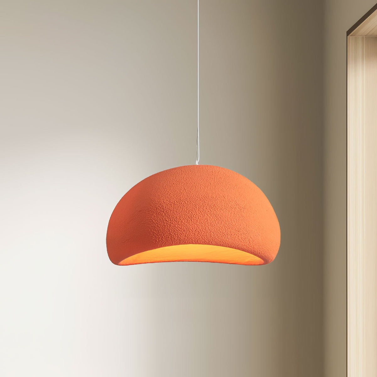 Ecor lampă suspendată Plaster Semi-Sferică cu ștecher Wabi Sabi