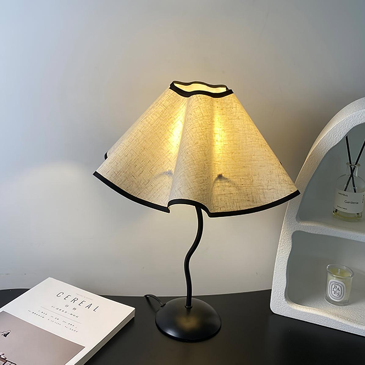 Luminova lampă de masă artistică cu abajur textil