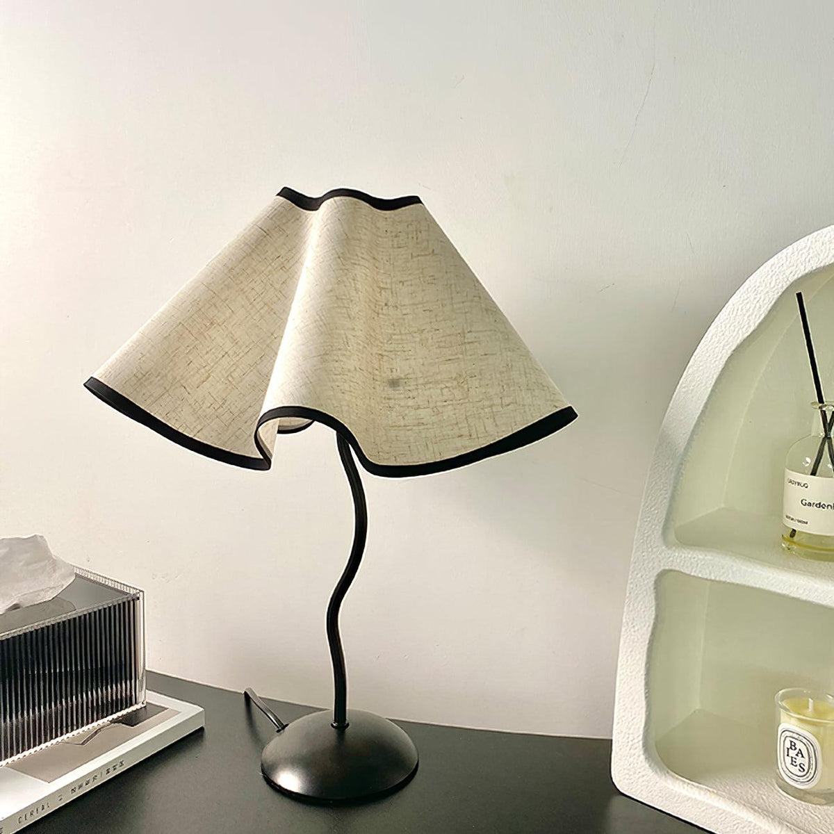 Luminova lampă de masă artistică cu abajur textil