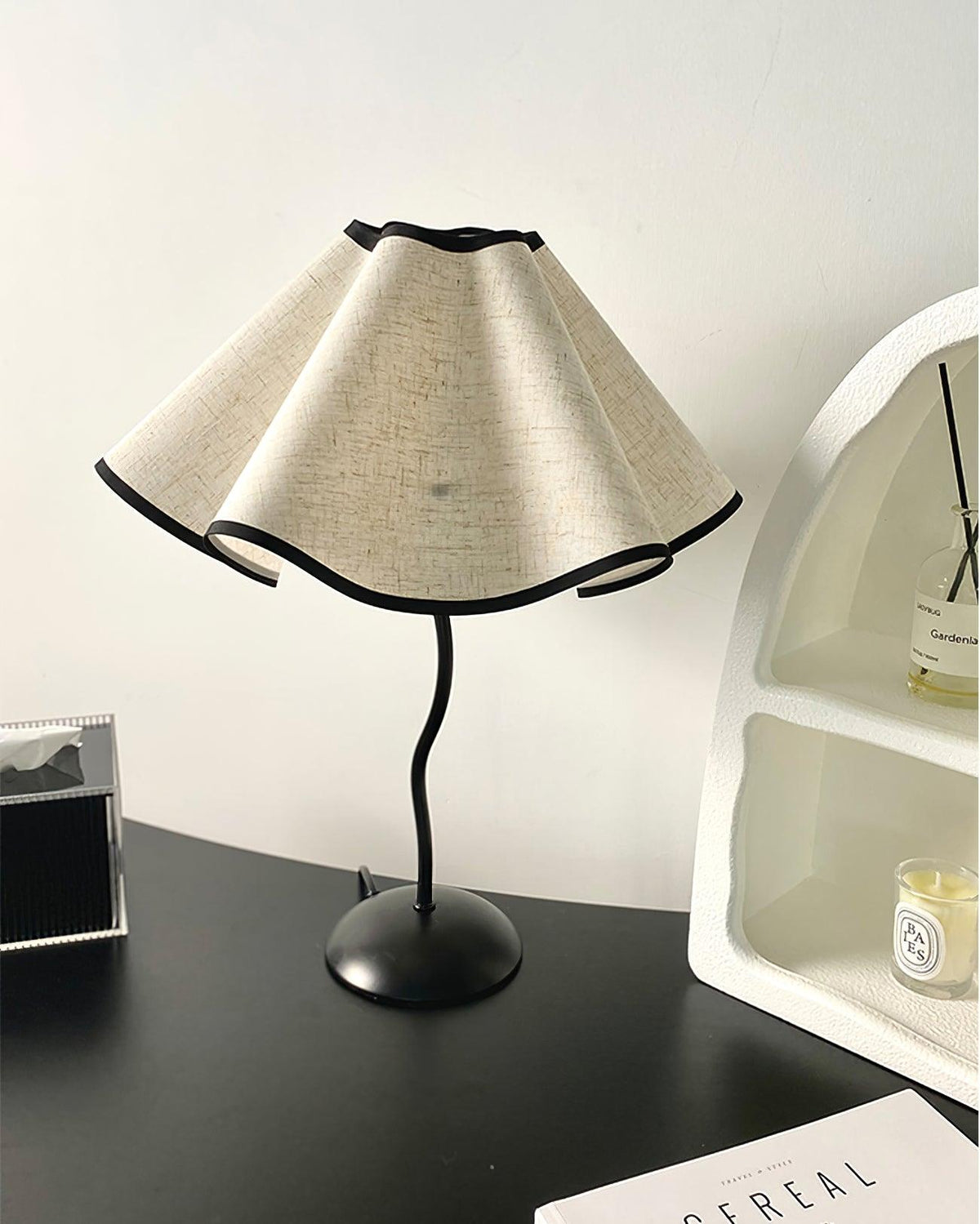 Luminova lampă de masă artistică cu abajur textil
