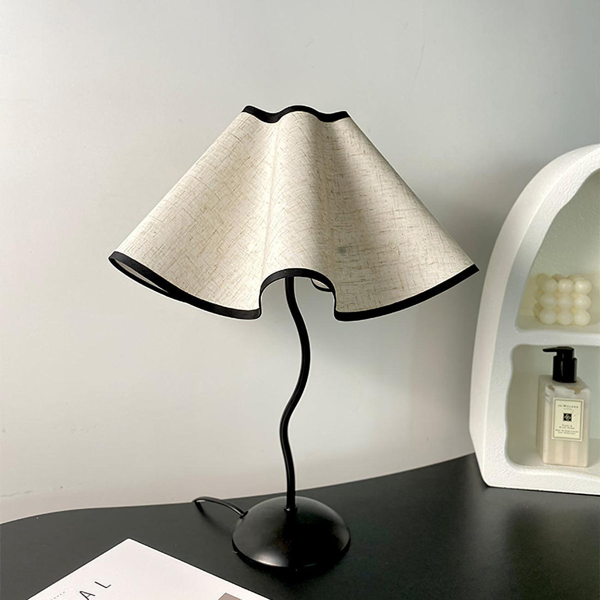 Luminova lampă de masă artistică cu abajur textil