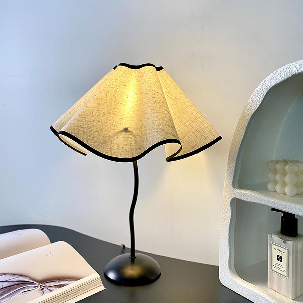 Luminova lampă de masă artistică cu abajur textil