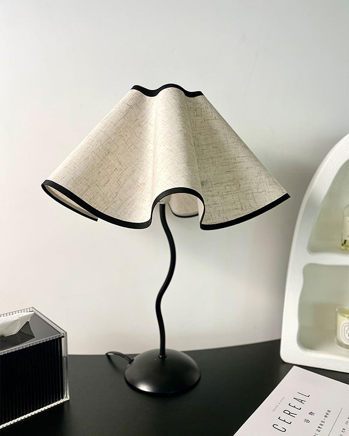 Luminova lampă de masă artistică cu abajur textil