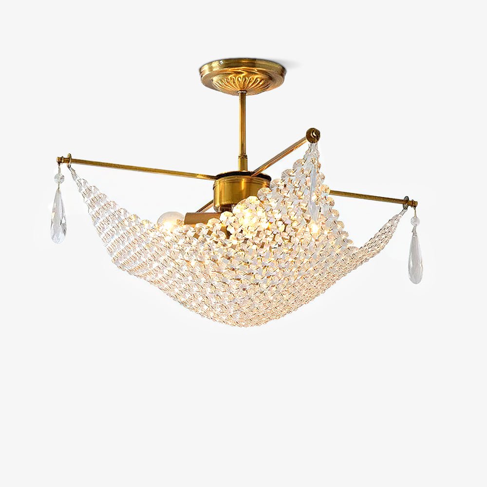Cilune candelabru cu șiruri din cristal octogonal și cristal