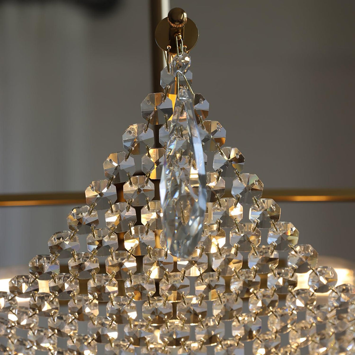 Cilune candelabru cu șiruri din cristal octogonal și cristal