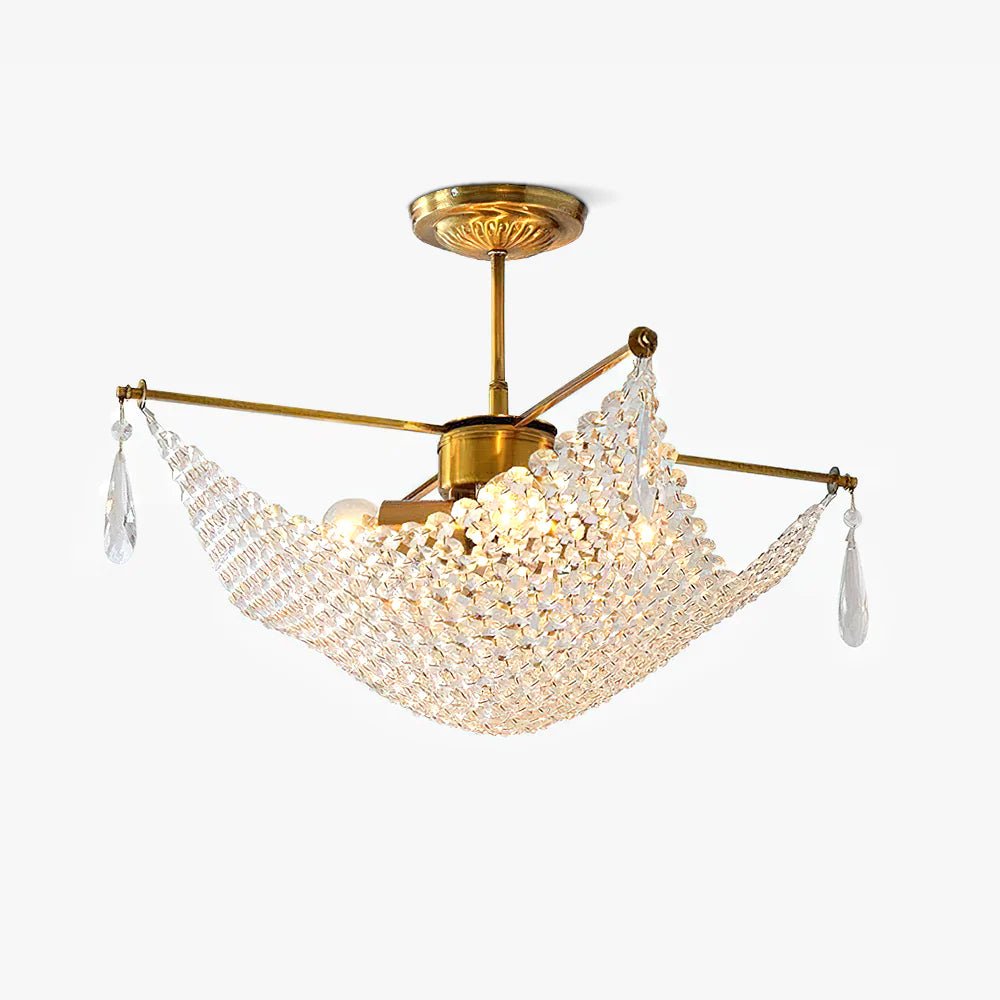 Cilune candelabru cu șiruri din cristal octogonal și cristal