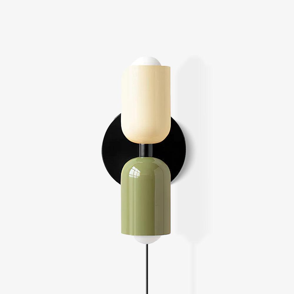 Teriielle aplică de perete verde și neagră, minimalistă, cu ștecher