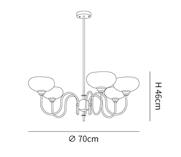 Silva Vintage LED metal Multi abajur Galben Becuri Lux living dormitor lampă suspendată, Aur/Crom, în culoare albă, în culoare crem