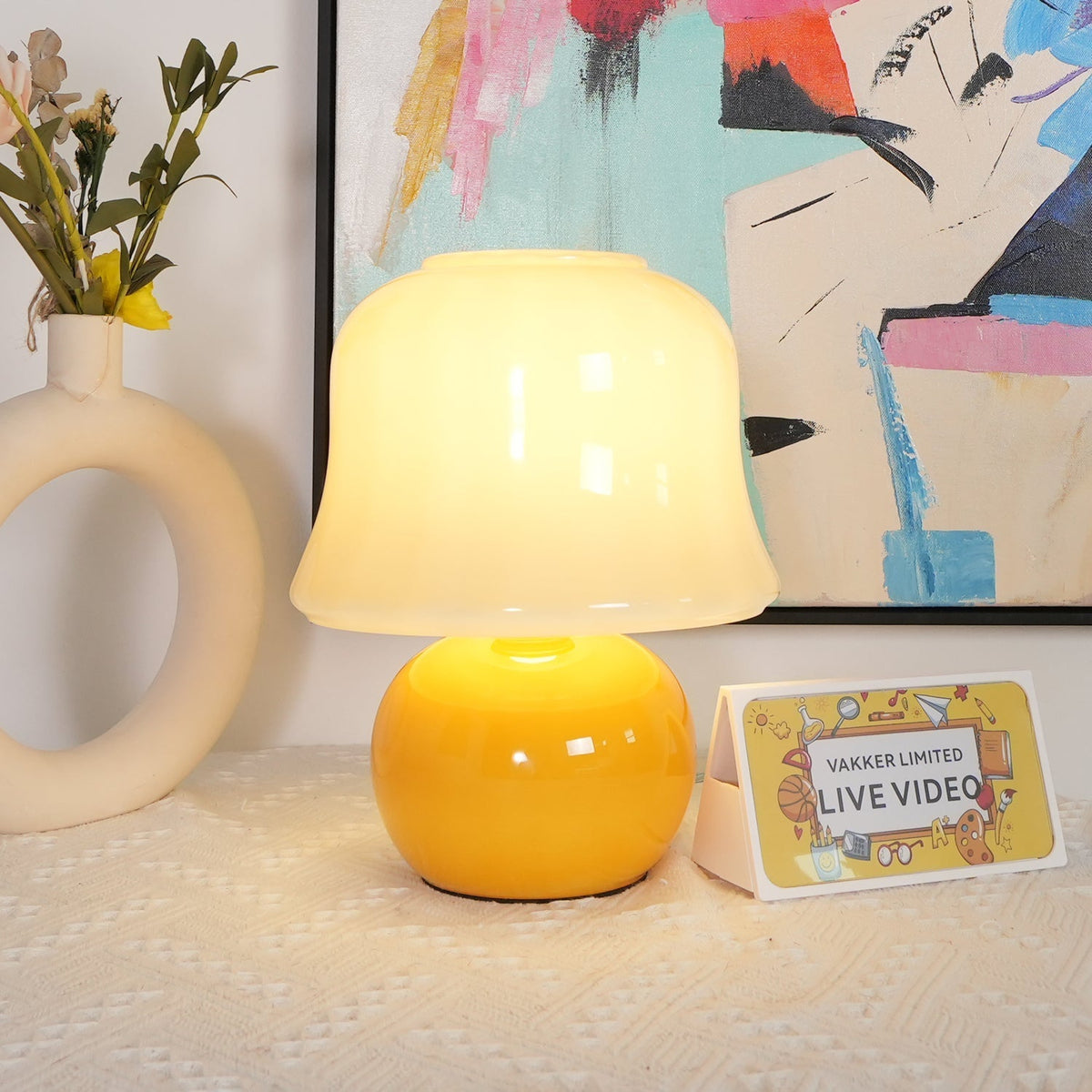 Holg lampă de masă din ceramică, de lux