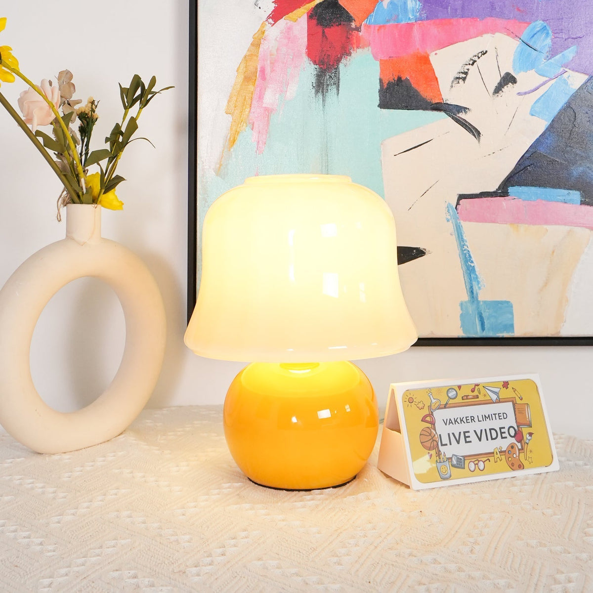 Holg lampă de masă din ceramică, de lux