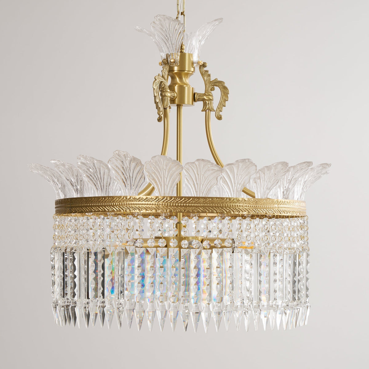 Xelra candelabru din alamă și cristal