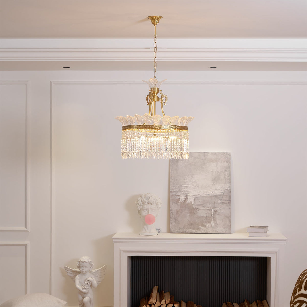 Xelra candelabru din alamă și cristal