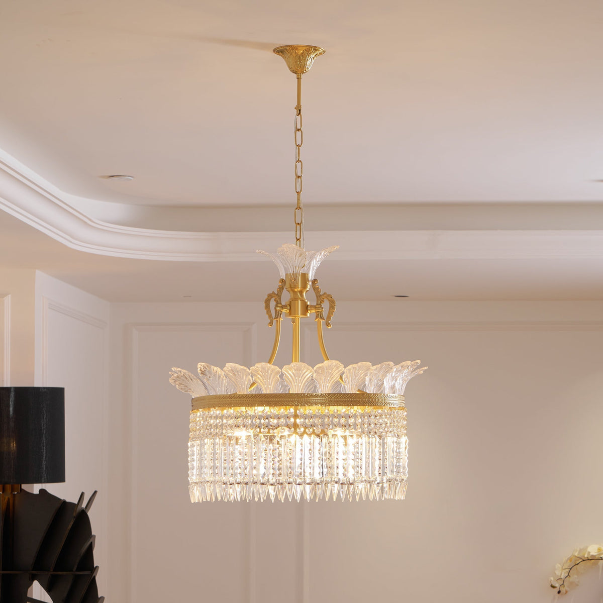 Xelra candelabru din alamă și cristal