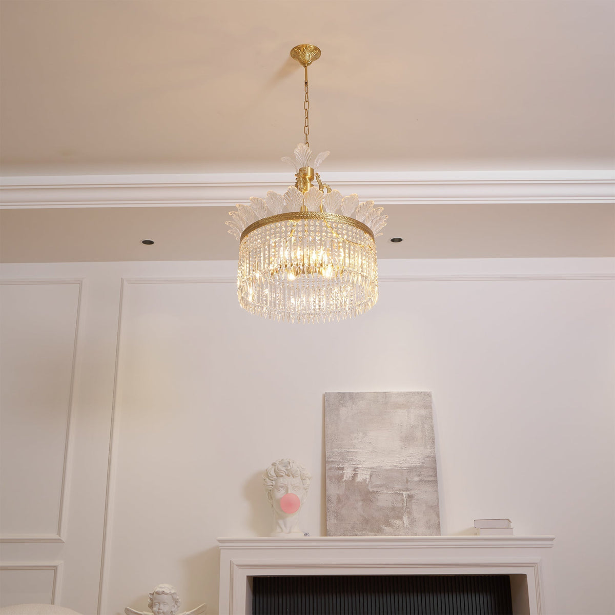 Xelra candelabru din alamă și cristal