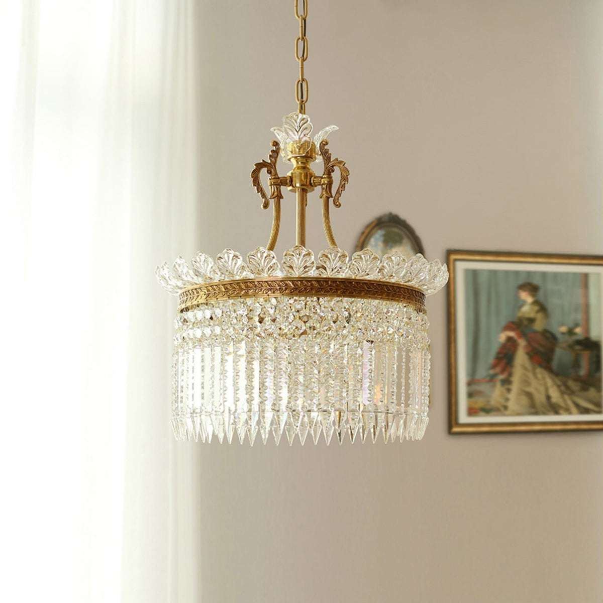 Xelra candelabru din alamă și cristal
