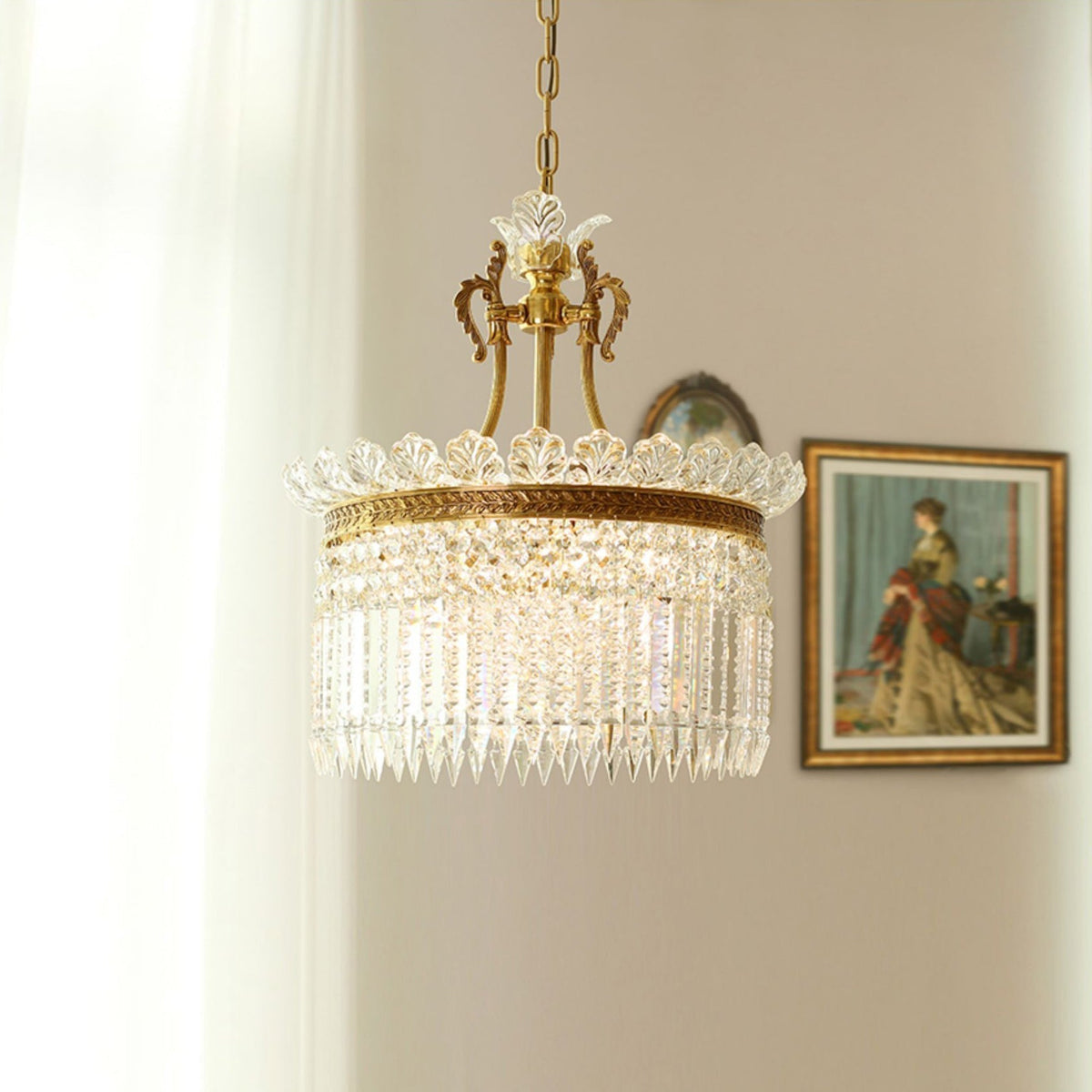 Xelra candelabru din alamă și cristal