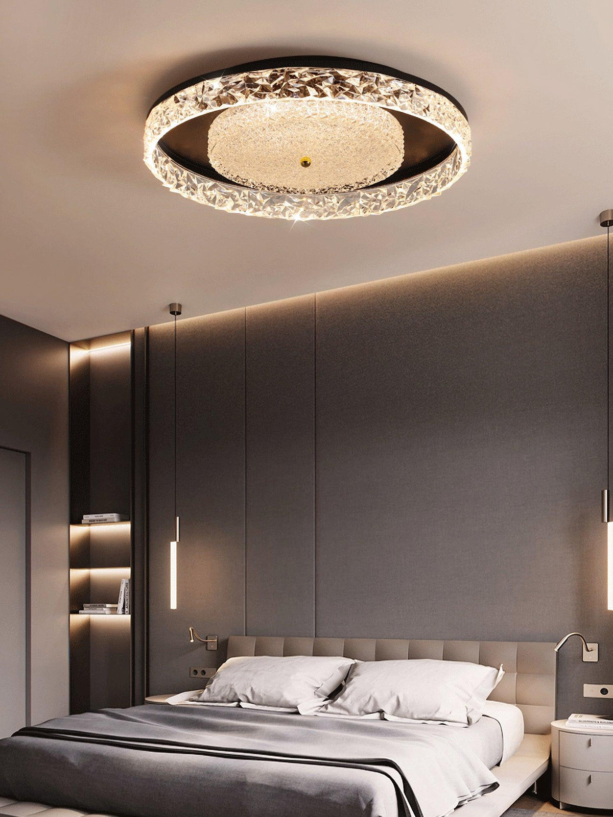 Bia plafonieră integrată cu cristal în stil postmodern de lux