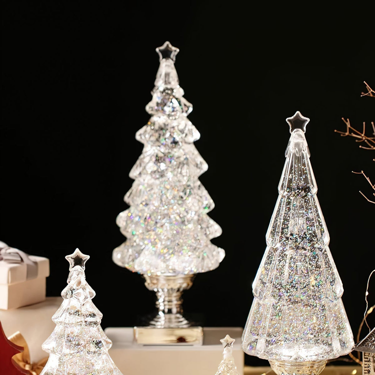 Lampă de masă cristal pentru brad (cu baterie integrată)