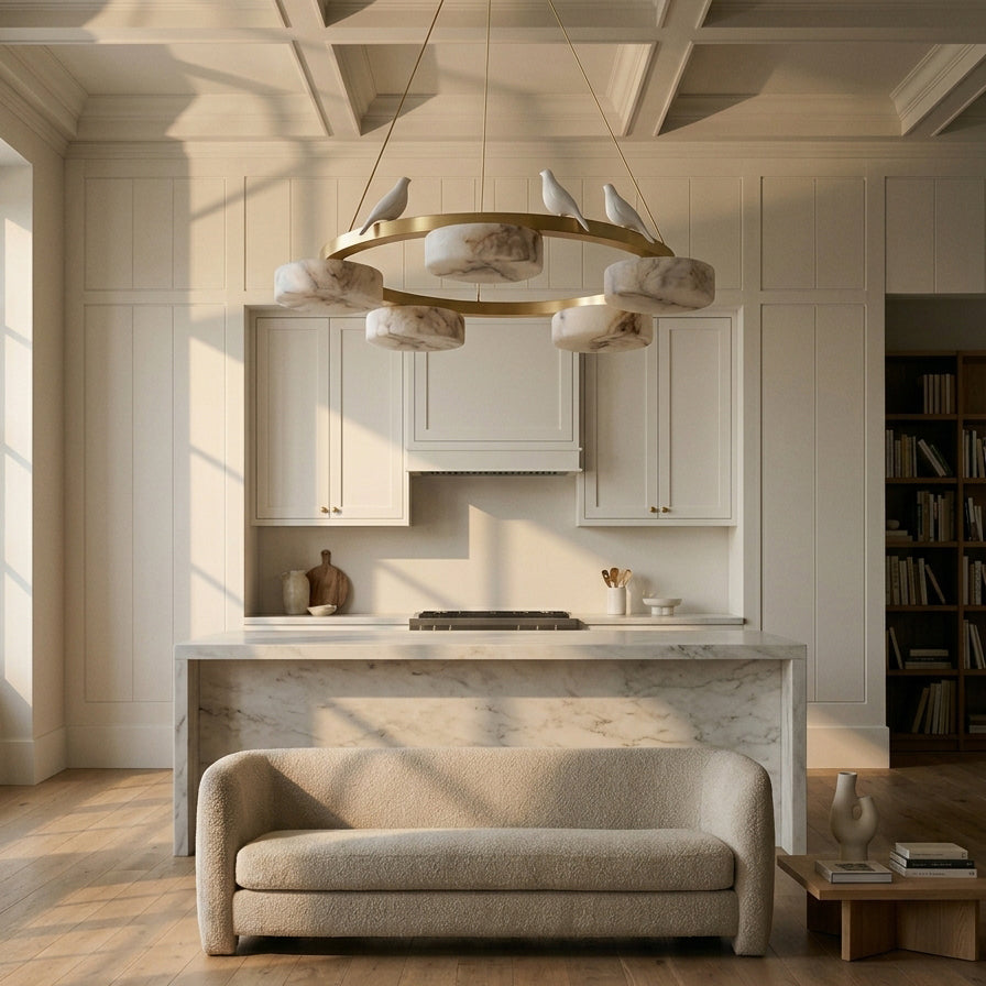 Nivaian candelabru Rotund din alabastru