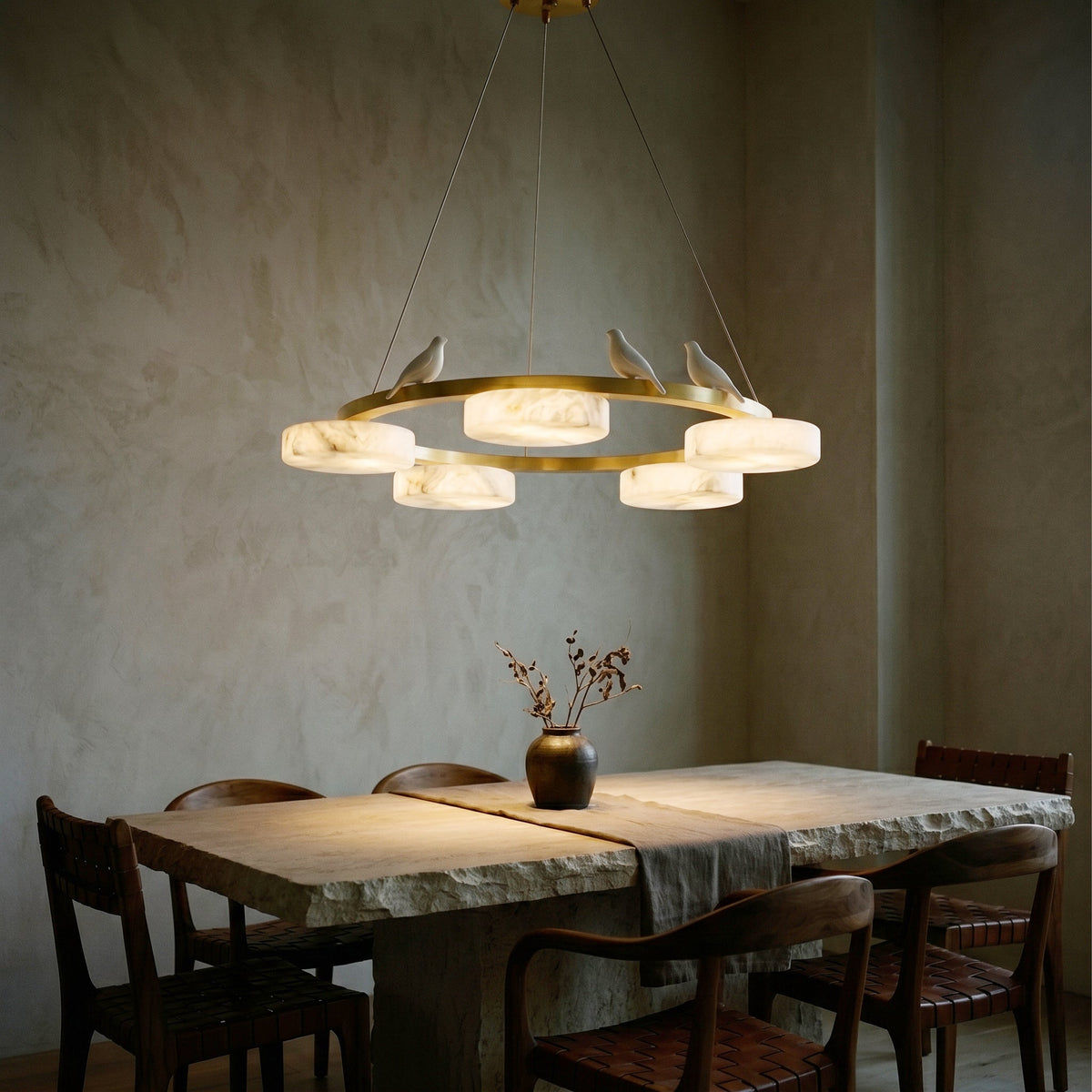 Nivaian candelabru Rotund din alabastru