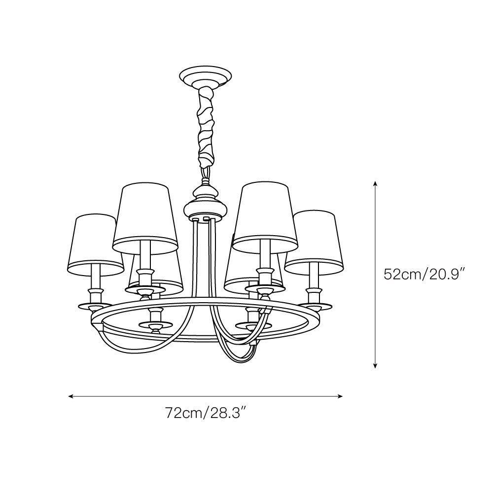 Mariner candelabru cu abajur textil
