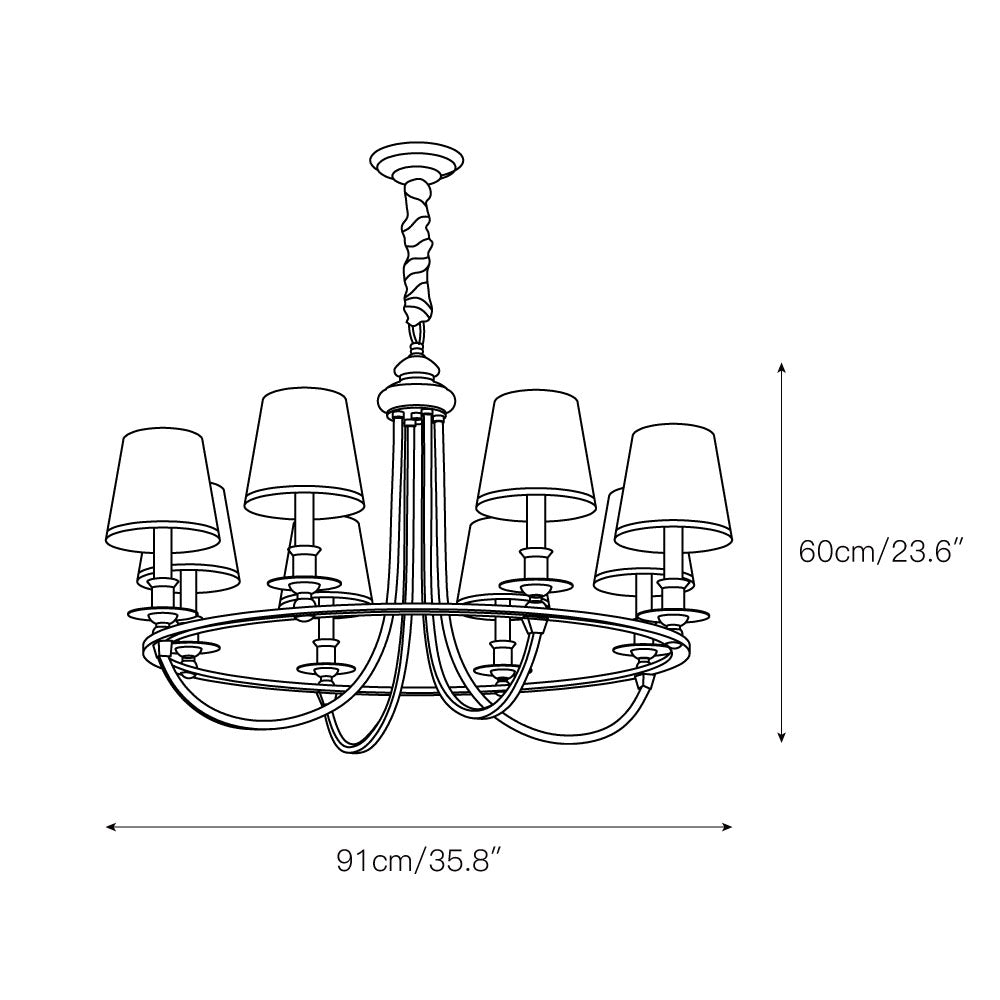 Mariner candelabru cu abajur textil