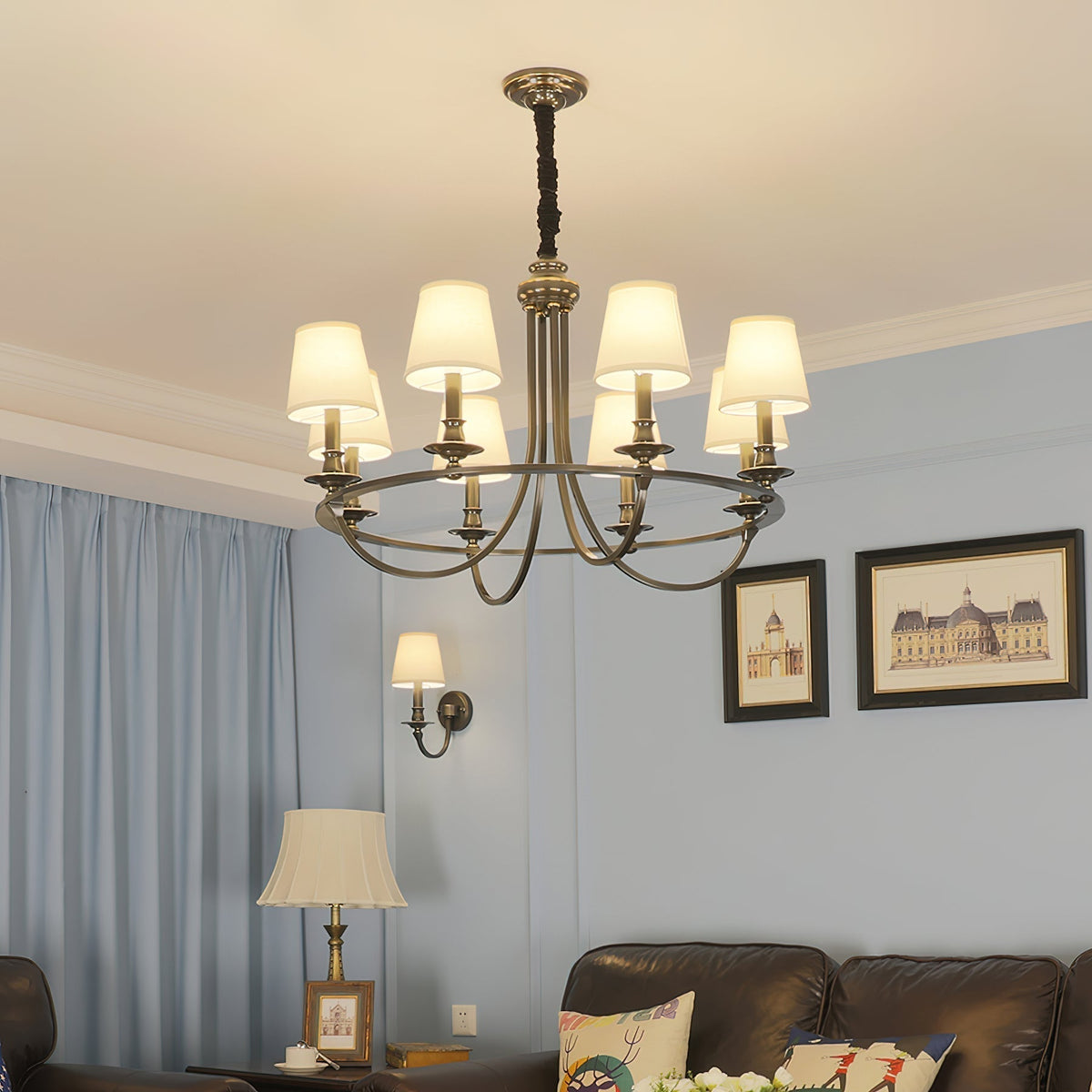 Mariner candelabru cu abajur textil