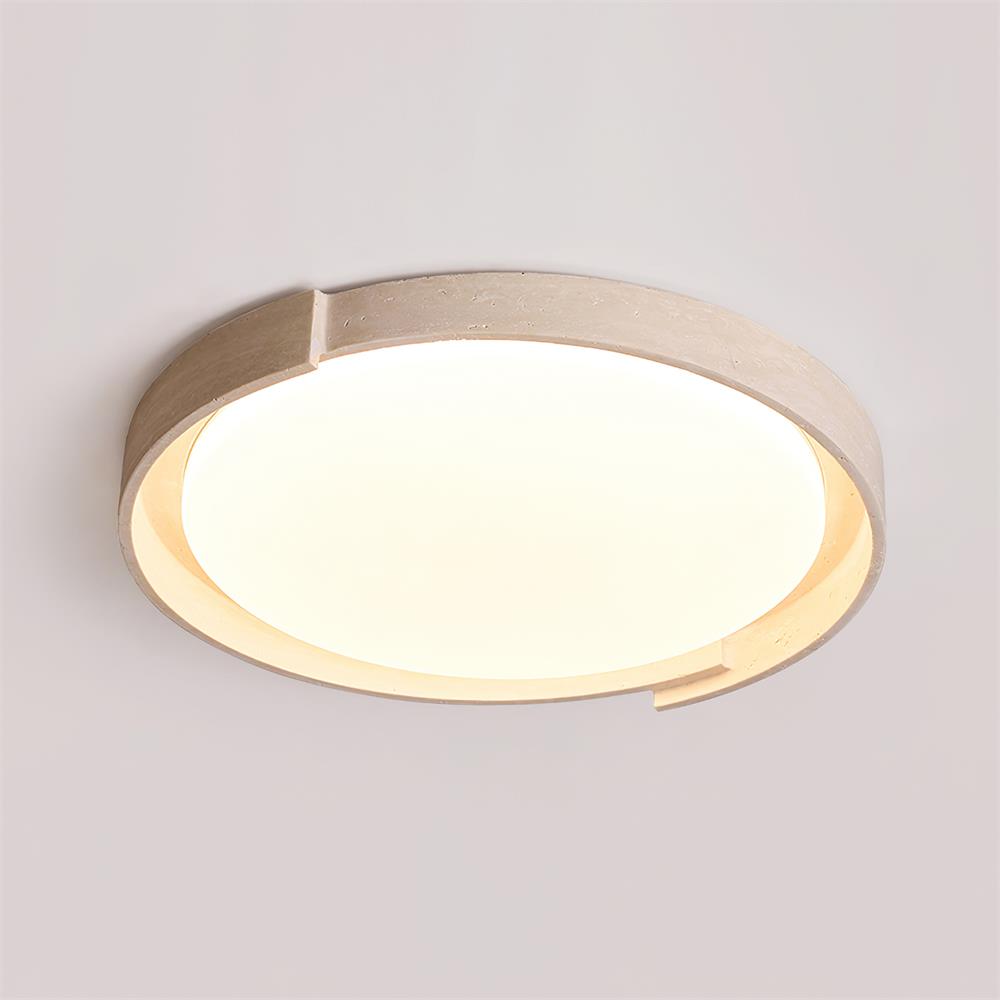 Solen plafonieră din travertin, minimalistă, rotundă