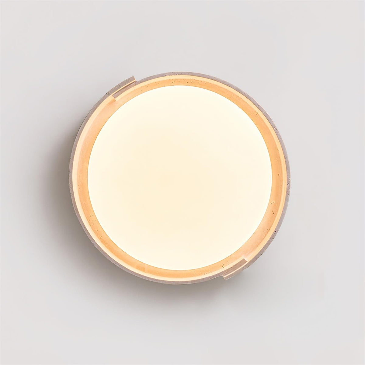 Solen plafonieră din travertin, minimalistă, rotundă