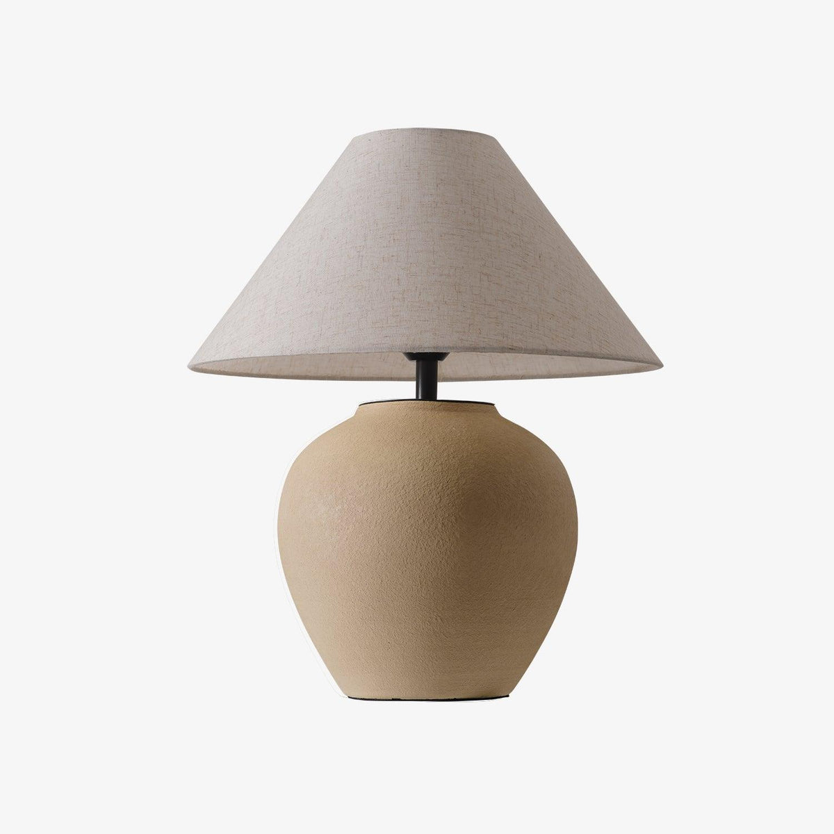 Lumian lampă de masă din material textil și ceramică, rustică