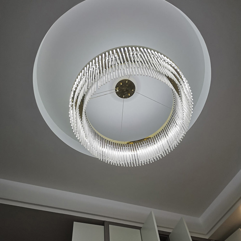 Kristy candelabru modern Spiral cristal Inel /Rectangular, auriu