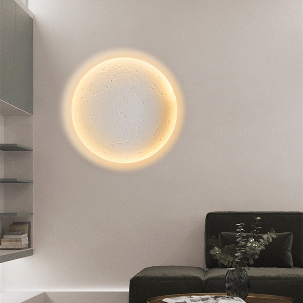 Aria Decorative Moon metal/Gypsum aplică de perete, alb