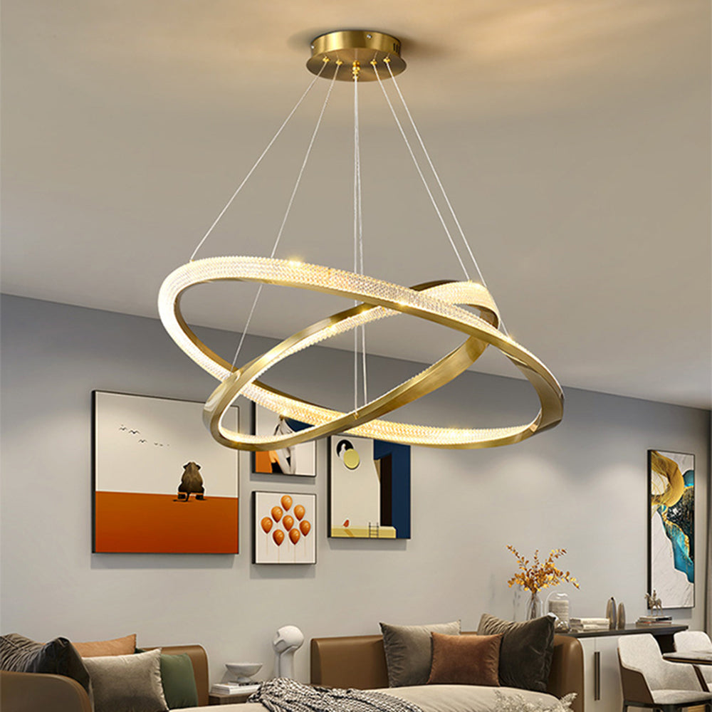Arisha lampă suspendată aurie, minimalistă, în formă de inel, în spirală
