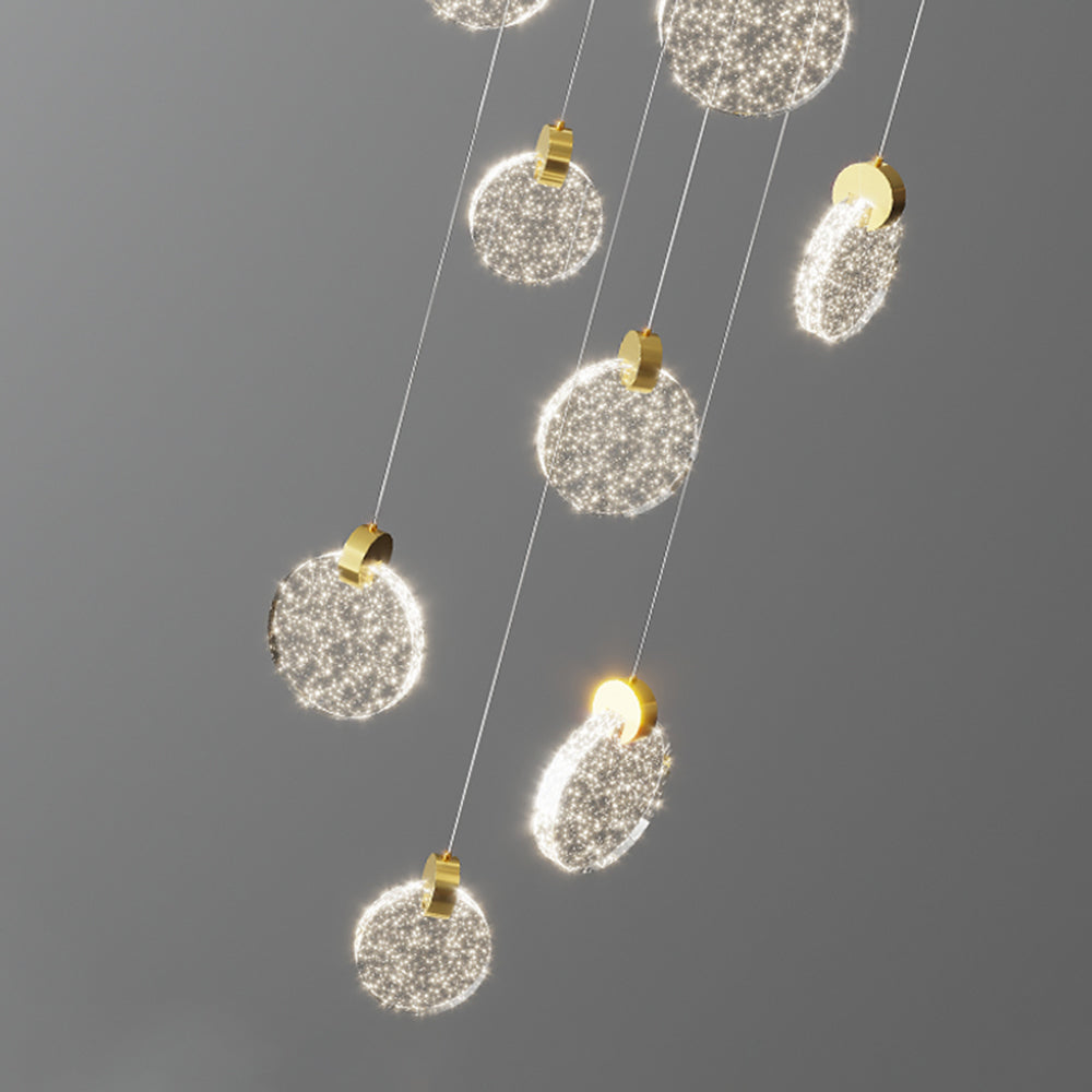 Kristy candelabru Circular Ripple Rotund din cristal auriu