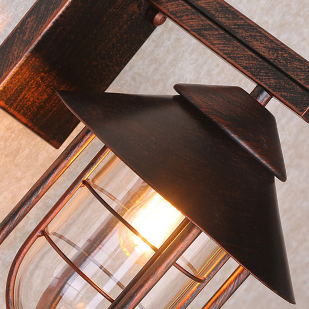 Ray, aplică de perete pentru exterior în formă de lanternă vintage din metal, negru