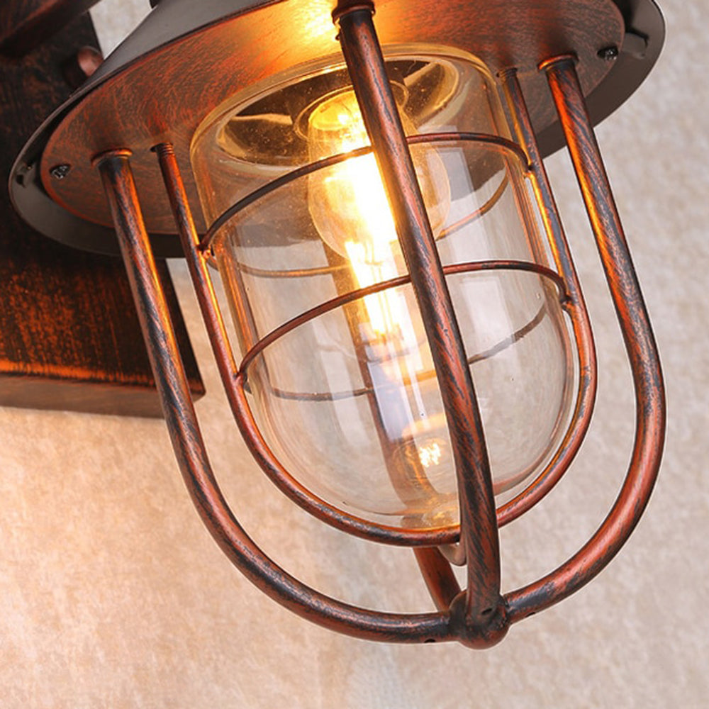 Ray, aplică de perete pentru exterior în formă de lanternă vintage din metal, negru