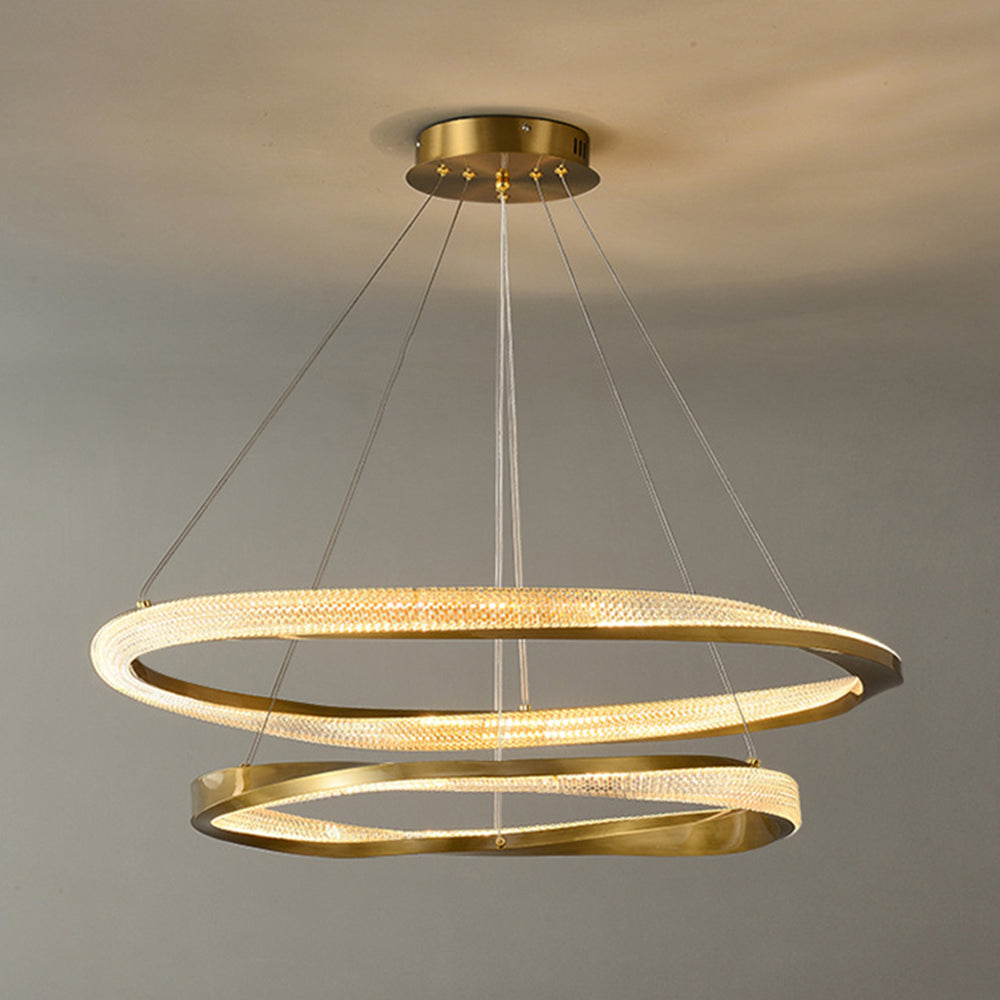 Arisha lampă suspendată aurie, minimalistă, în formă de inel, în spirală