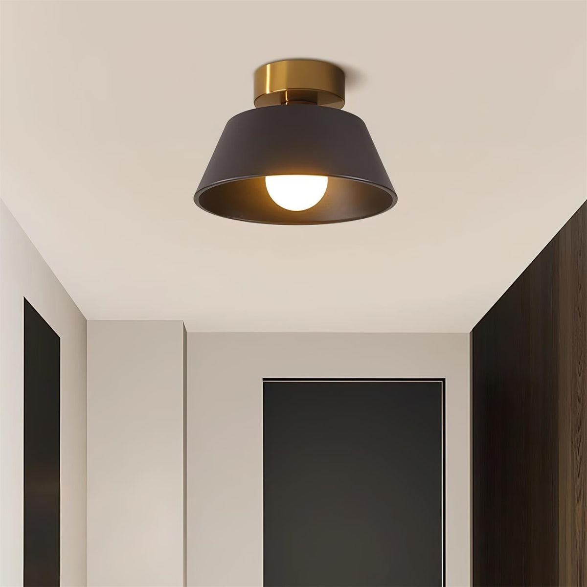 Plafonieră aplicată modernă cu rozetă metalică, minimalistă