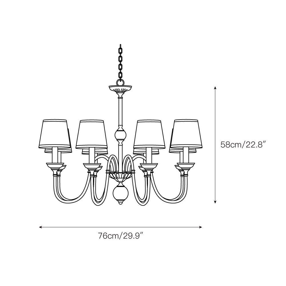 Blur candelabru cu abajur textil