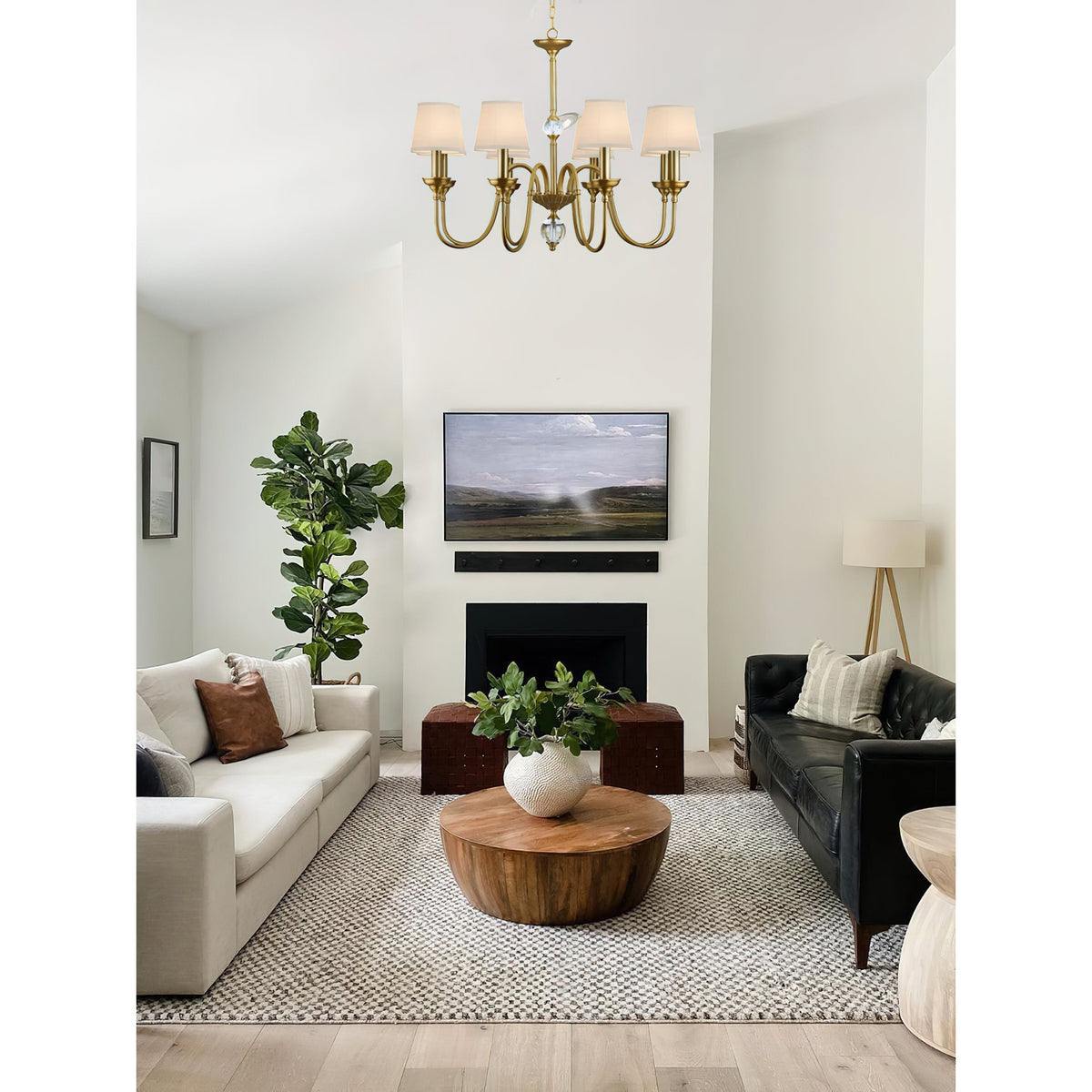 Blur candelabru cu abajur textil