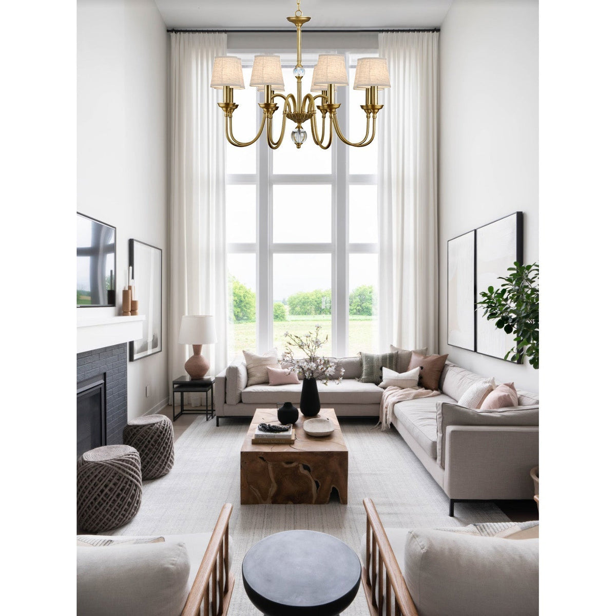 Blur candelabru cu abajur textil