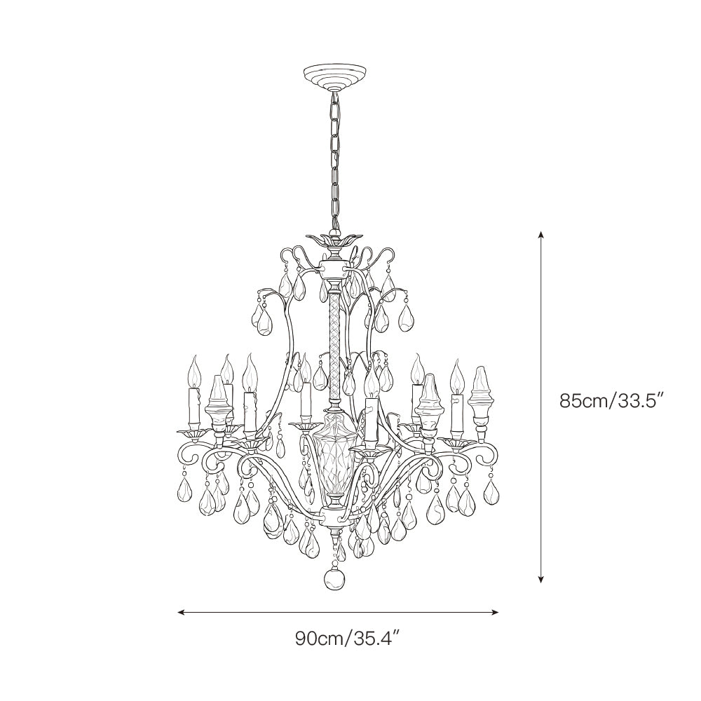 Diodem candelabru din cristal
