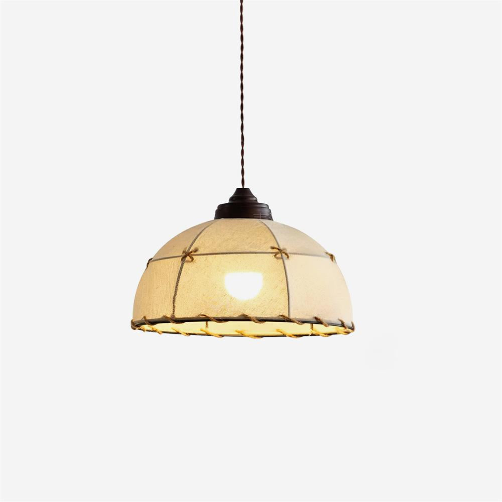 Lampă suspendată cu abajur din țesătură, formă de cupolă, stil vintage minimalist, lumină difuză