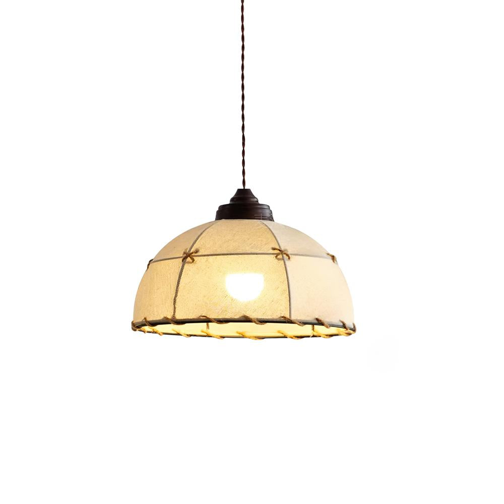 Lampă suspendată cu abajur din țesătură, formă de cupolă, stil vintage minimalist, lumină difuză