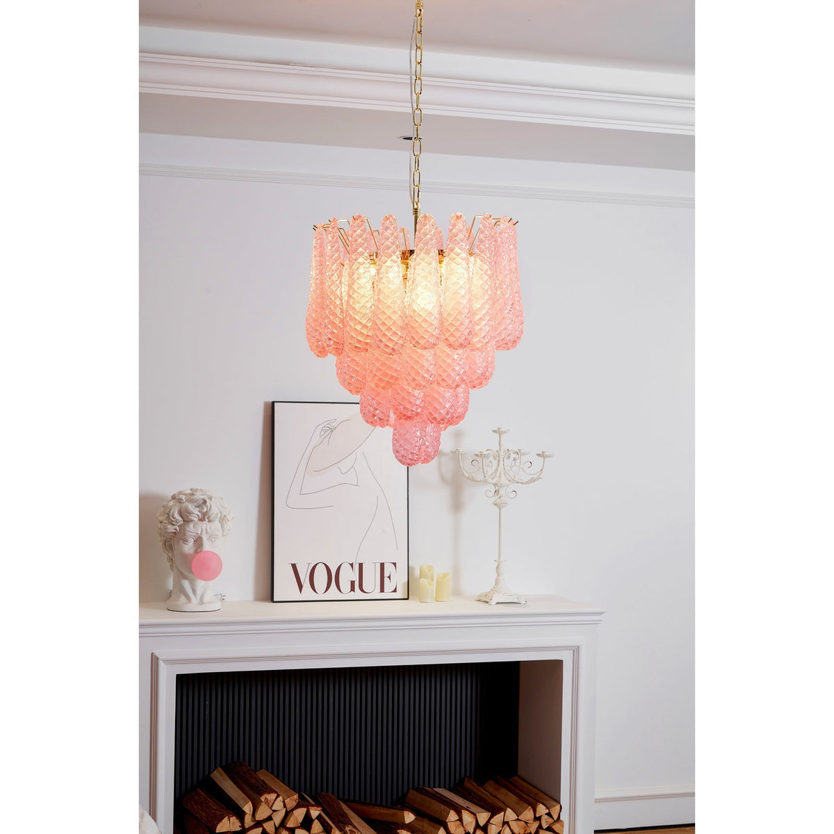 Blush candelabru